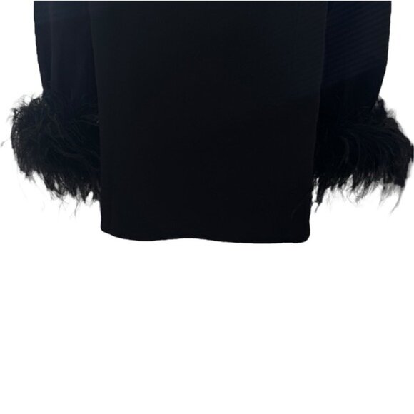 Tuckernuck Black V-Neck Blouse with Feather Trim Cuffs - Picture 10 of 12